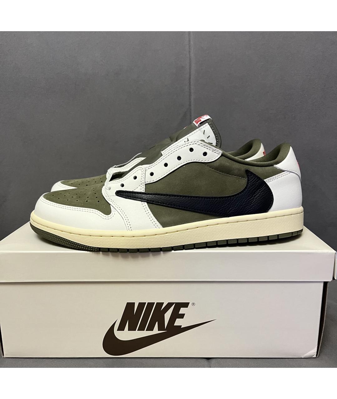 CACTUS JACK BY TRAVIS SCOTT Хаки кожаные низкие кроссовки / кеды, фото 2