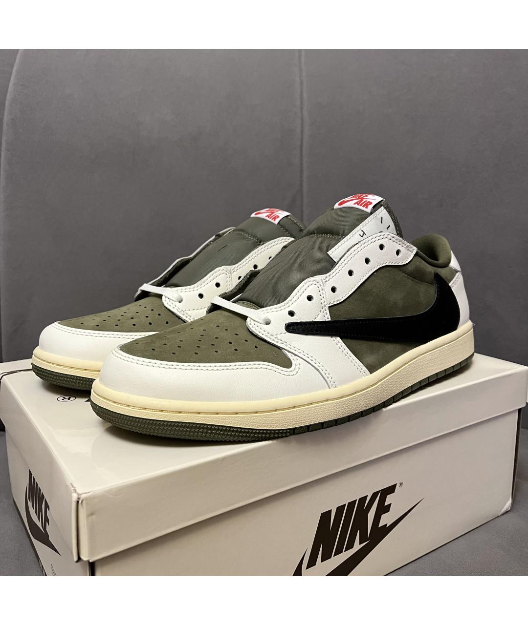CACTUS JACK BY TRAVIS SCOTT Хаки кожаные низкие кроссовки / кеды, фото 3