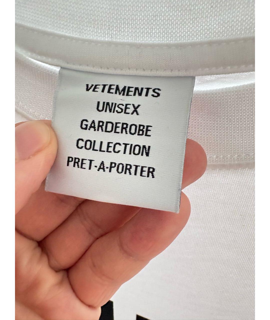 VETEMENTS Белая хлопковая футболка, фото 3