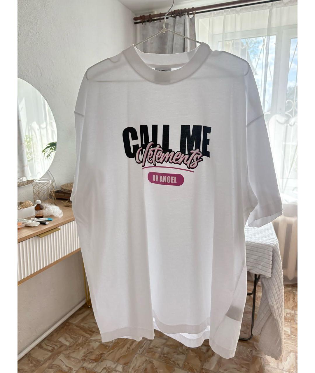 VETEMENTS Белая хлопковая футболка, фото 6