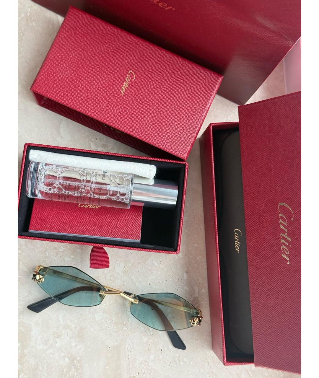 CARTIER Золотые металлические солнцезащитные очки, фото 4