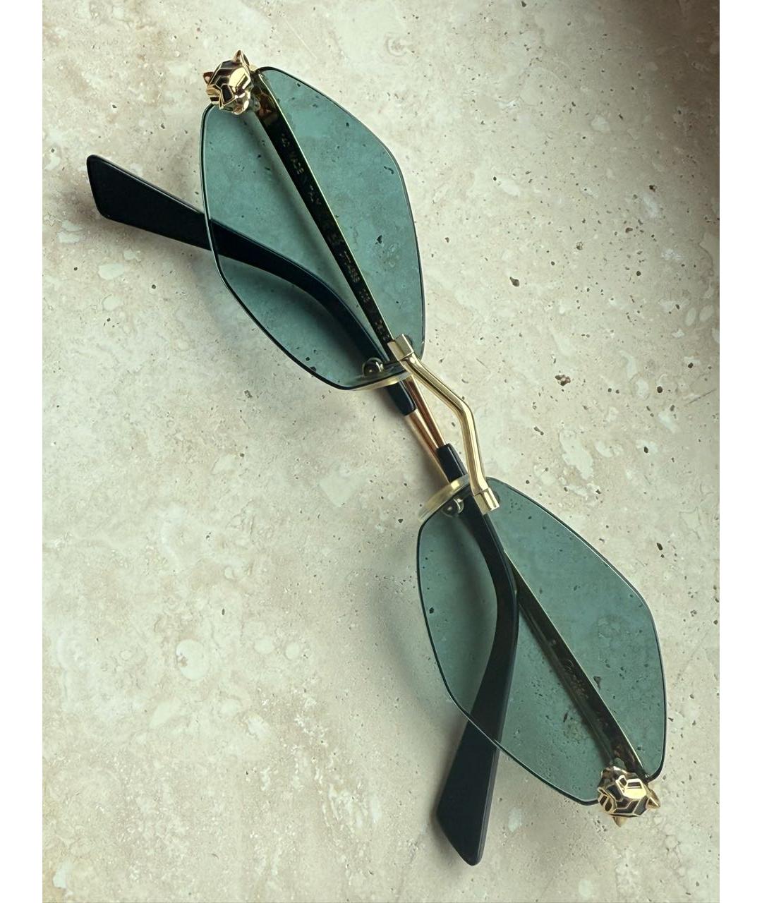 CARTIER Золотые металлические солнцезащитные очки, фото 2