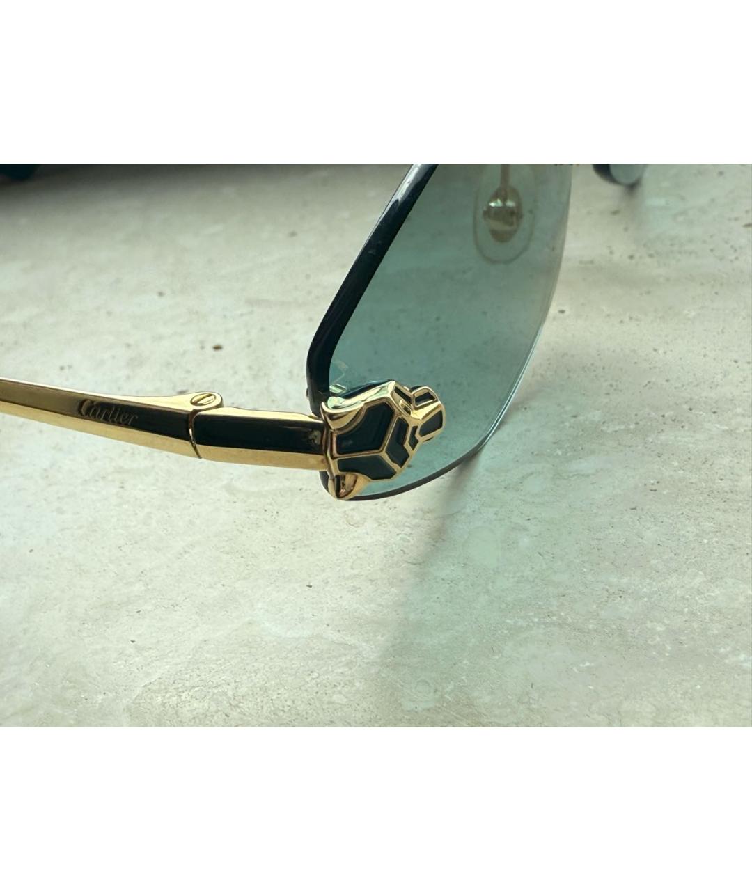 CARTIER Золотые металлические солнцезащитные очки, фото 3