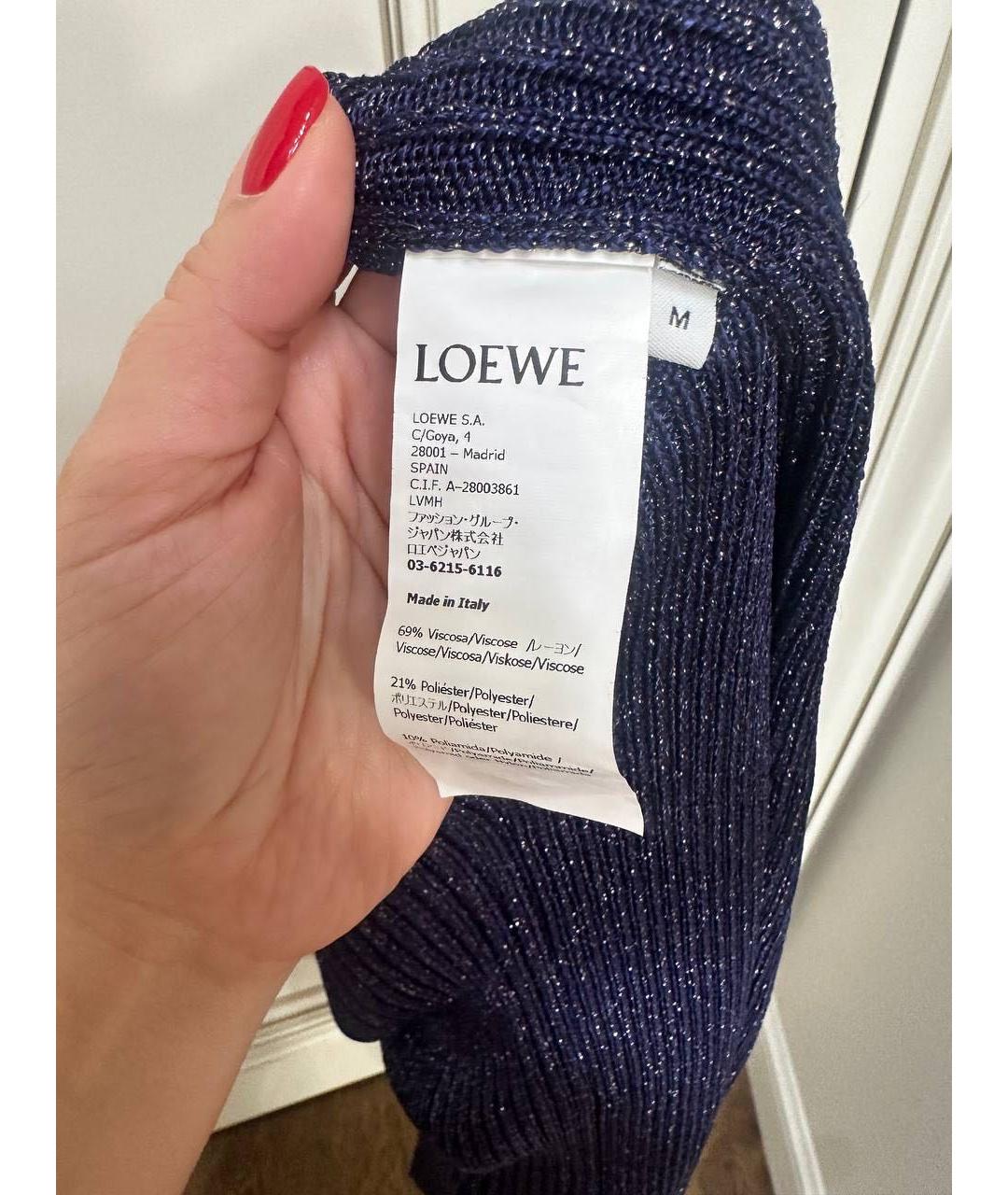 LOEWE Синее вискозное повседневное платье, фото 3