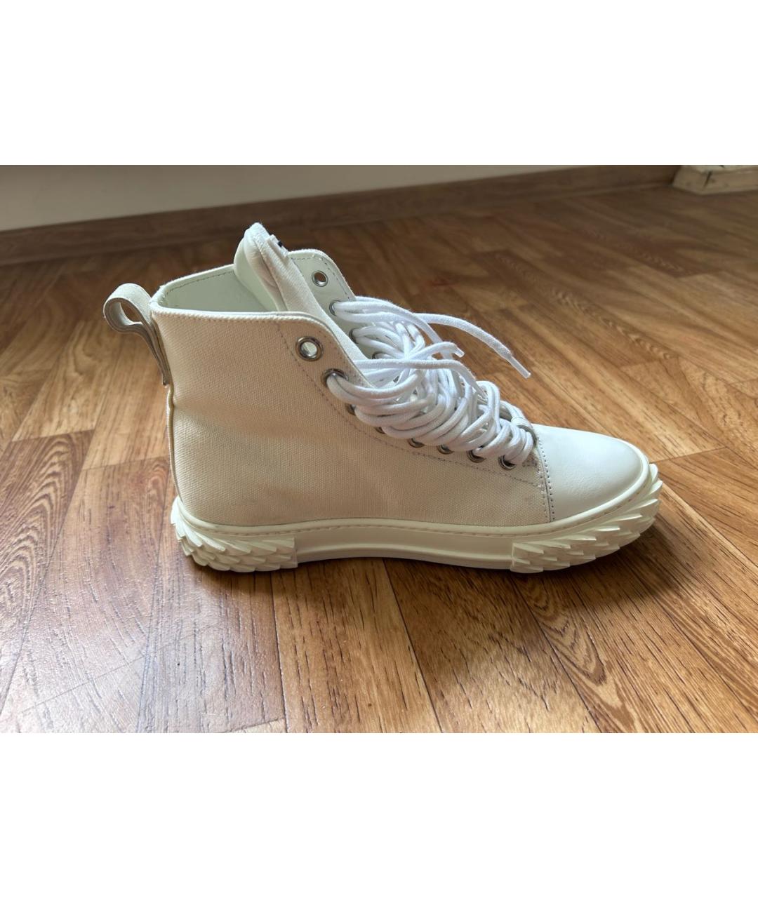 GIUSEPPE ZANOTTI DESIGN Белые кожаные кеды, фото 4