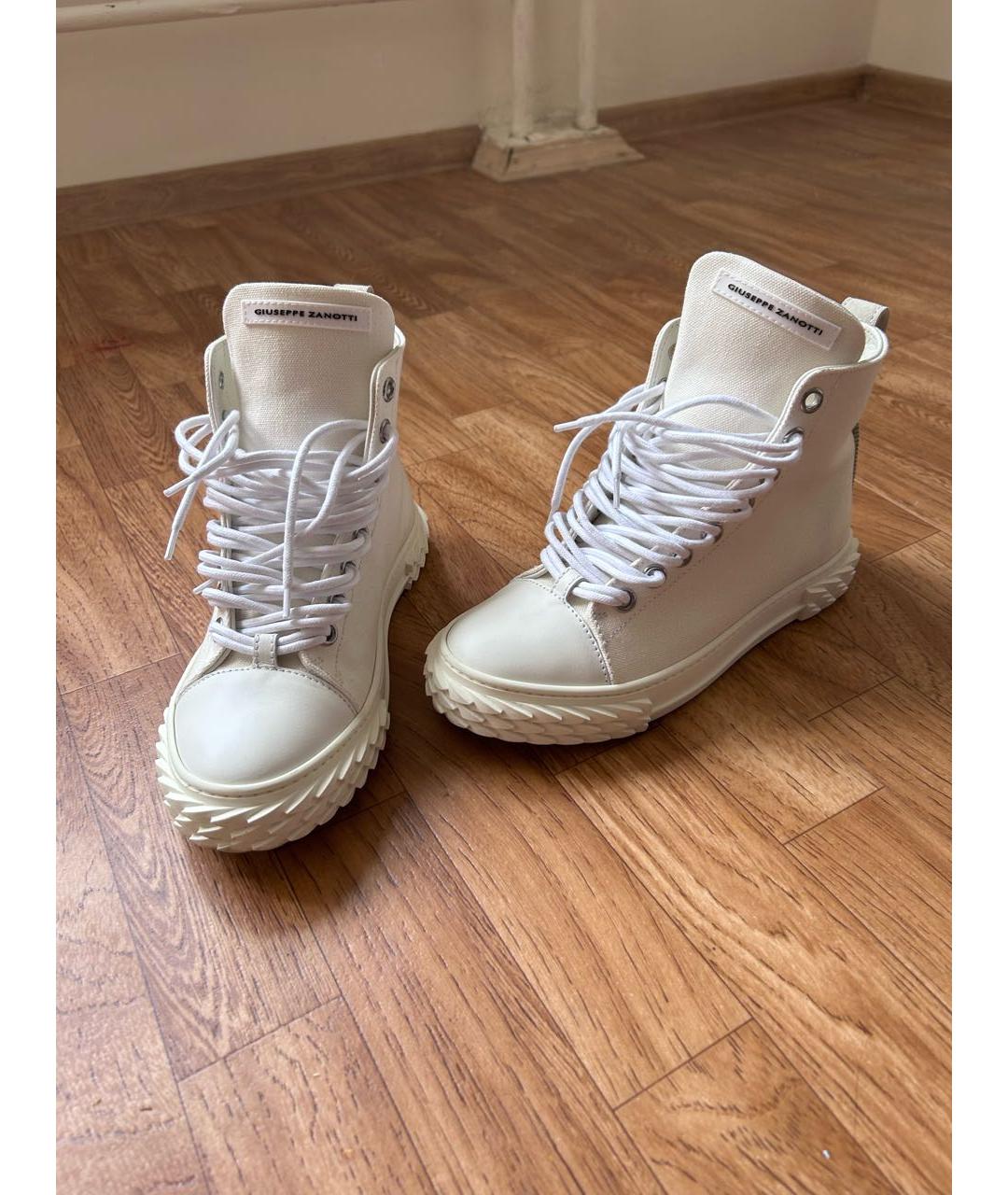 GIUSEPPE ZANOTTI DESIGN Белые кожаные кеды, фото 2