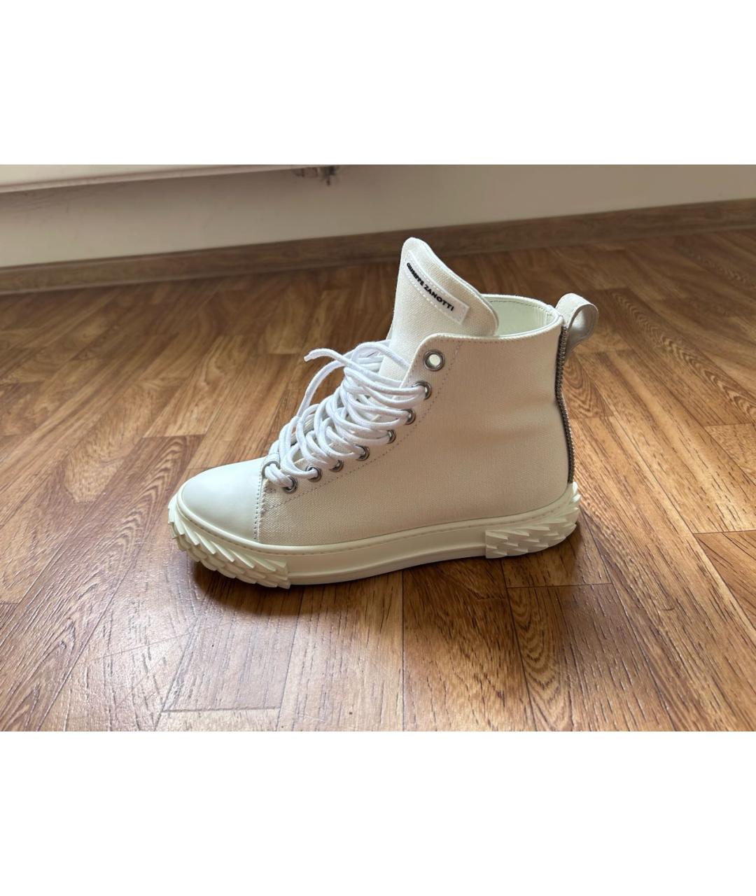 GIUSEPPE ZANOTTI DESIGN Белые кожаные кеды, фото 3