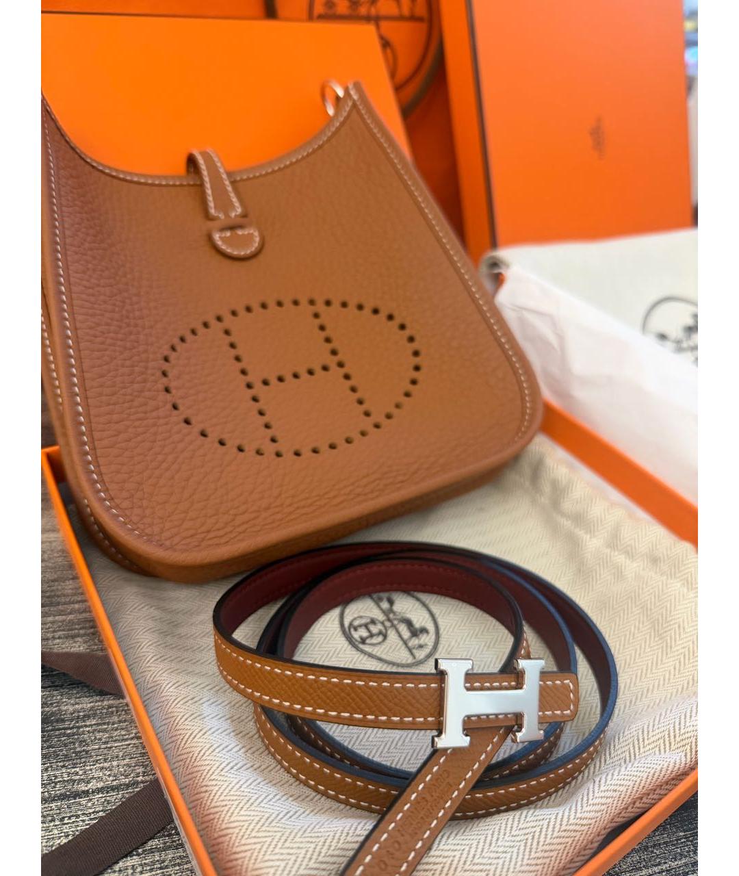 HERMES Коричневая кожаная сумка через плечо, фото 2