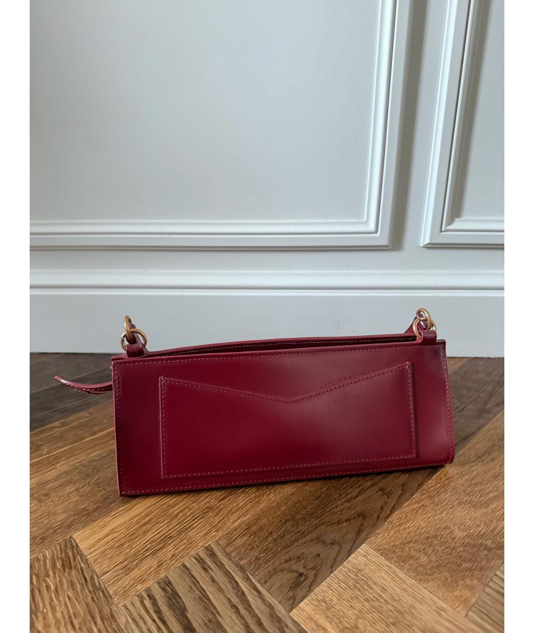 MANSUR GAVRIEL Бордовая кожаная сумка с короткими ручками, фото 3