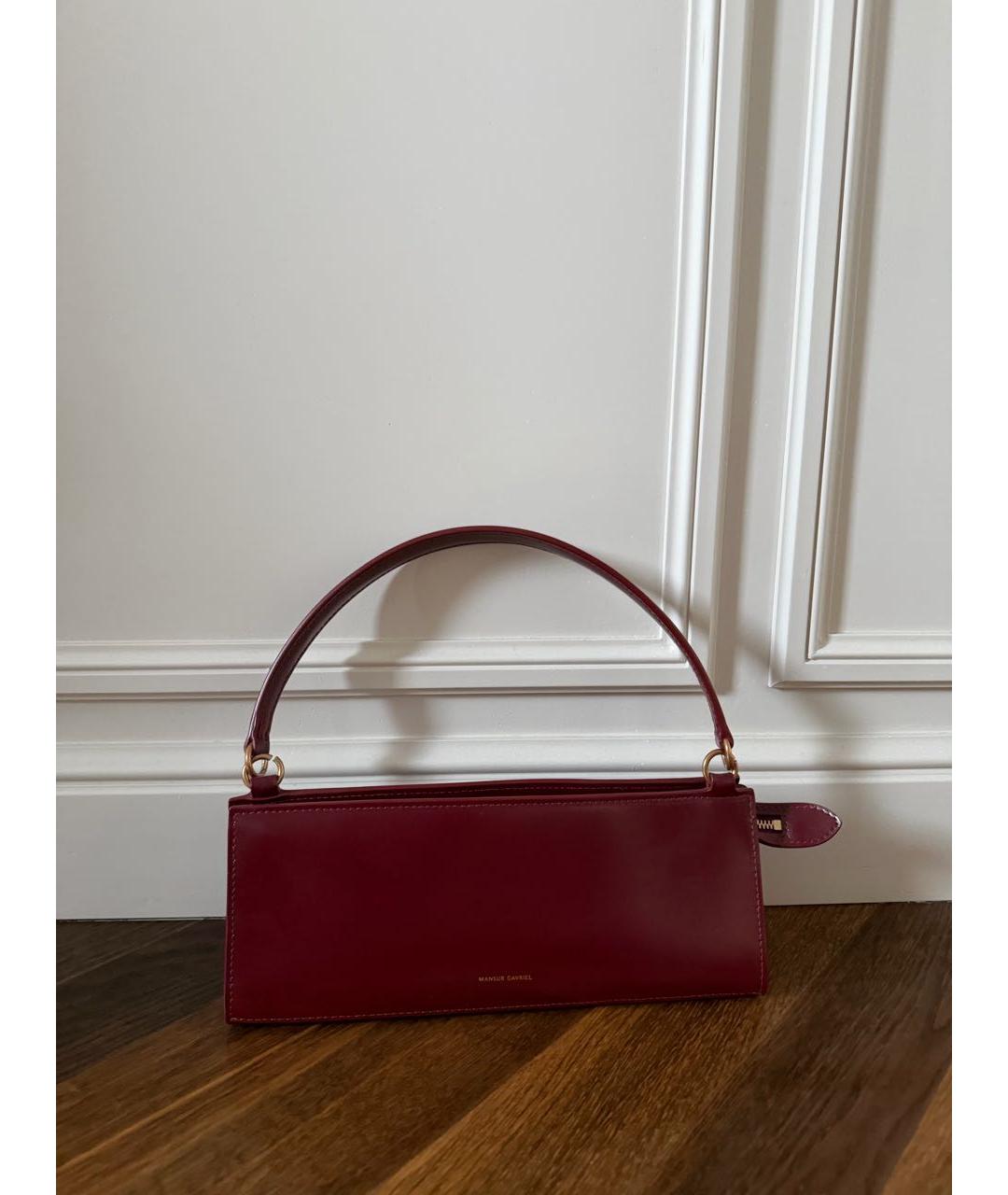 MANSUR GAVRIEL Бордовая кожаная сумка с короткими ручками, фото 2