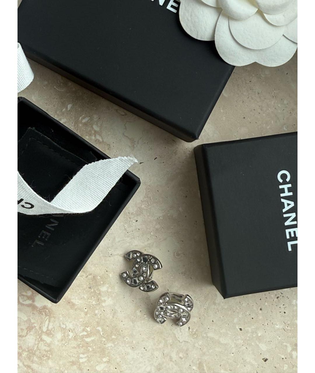 CHANEL Серебряные металлические серьги, фото 4