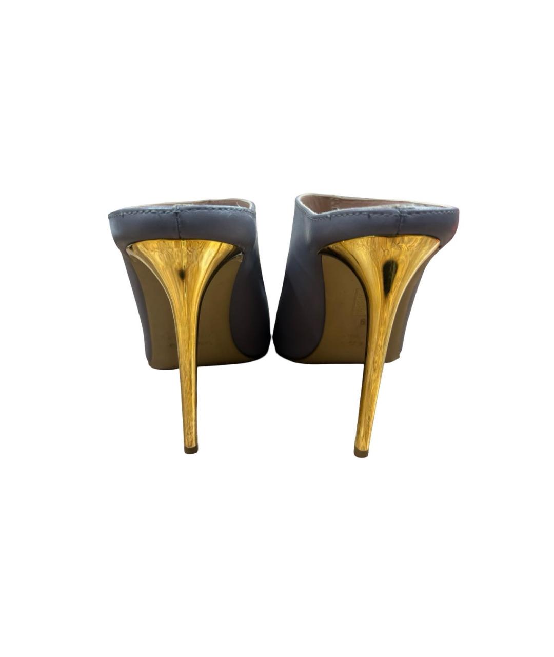 GIA COUTURE Фиолетовые кожаные мюли, фото 3