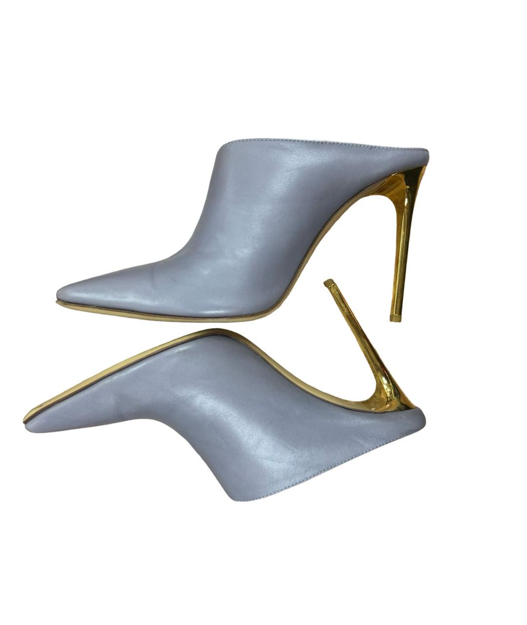 GIA COUTURE Фиолетовые кожаные мюли, фото 4