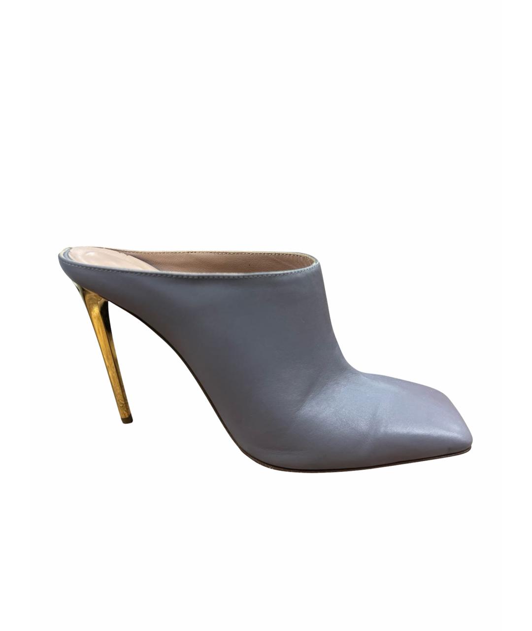 GIA COUTURE Фиолетовые кожаные мюли, фото 1