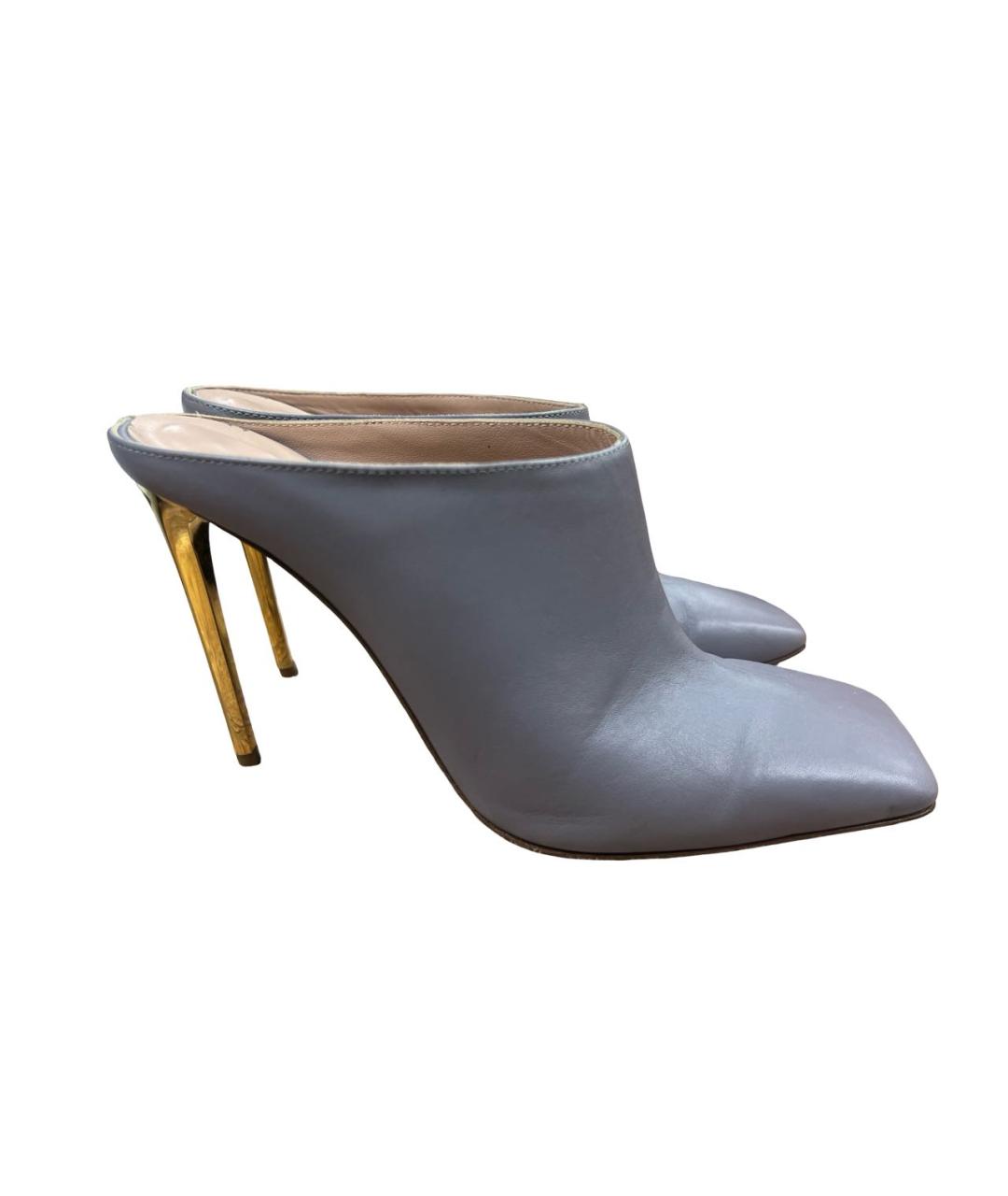 GIA COUTURE Фиолетовые кожаные мюли, фото 6