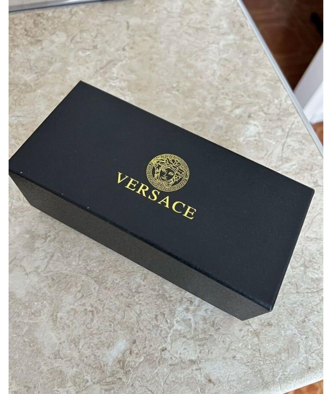 VERSACE Черные пластиковые солнцезащитные очки, фото 4