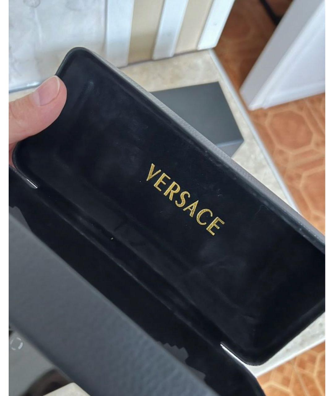 VERSACE Черные пластиковые солнцезащитные очки, фото 6