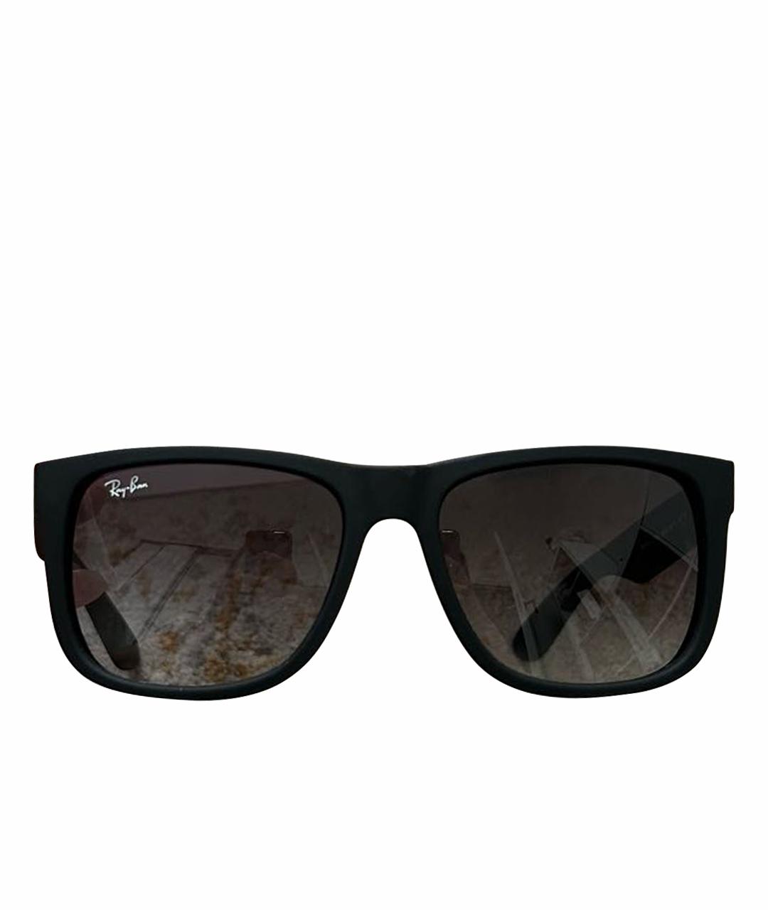 RAY BAN Черные пластиковые солнцезащитные очки, фото 1