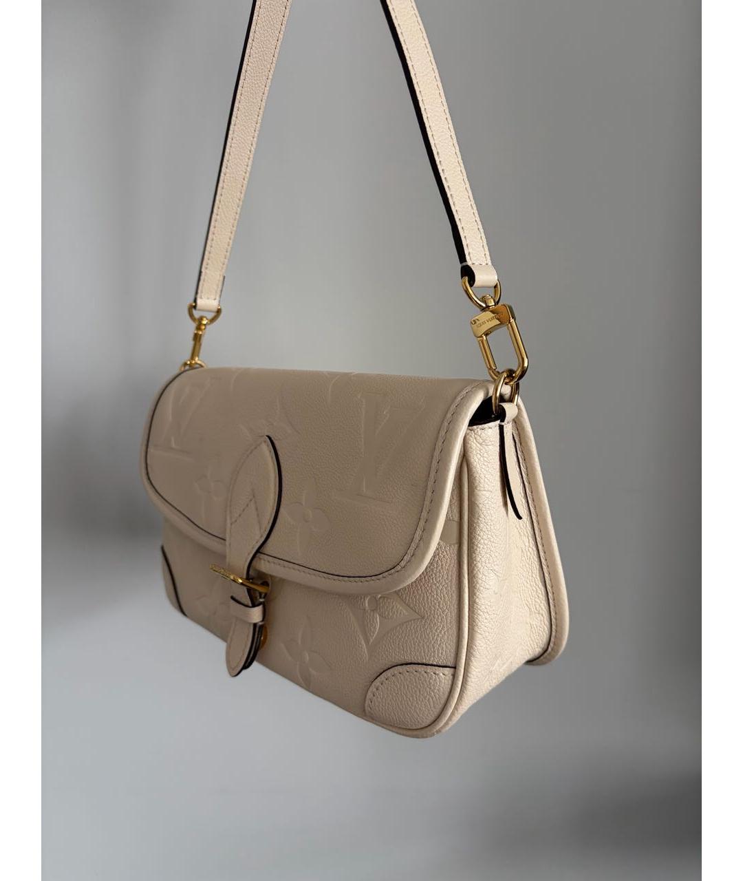 LOUIS VUITTON Бежевая кожаная сумка через плечо, фото 2