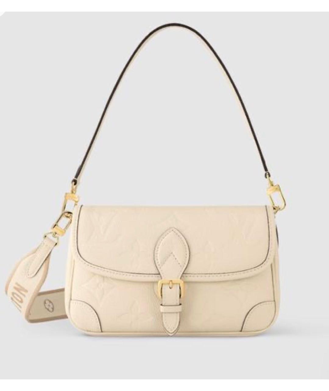 LOUIS VUITTON Бежевая кожаная сумка через плечо, фото 9