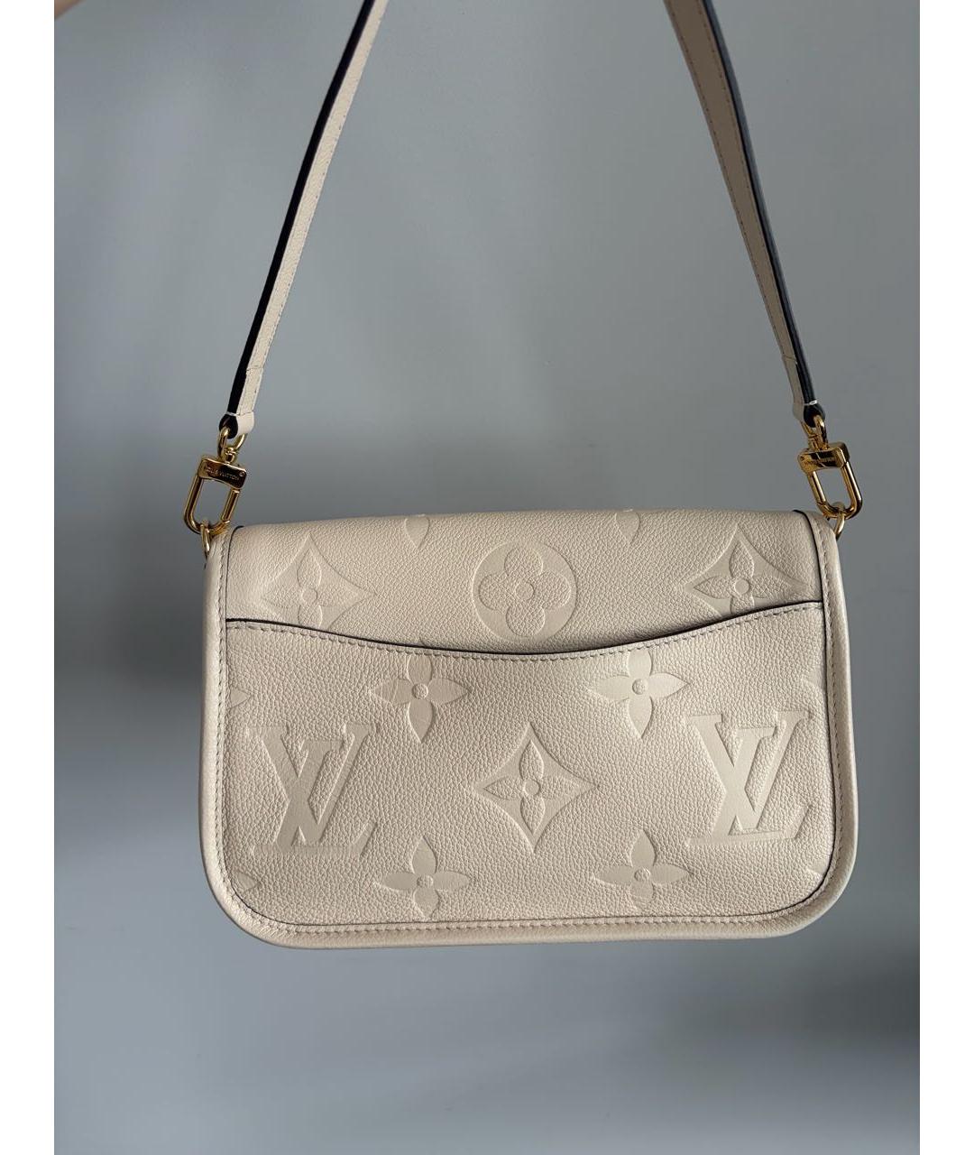 LOUIS VUITTON Бежевая кожаная сумка через плечо, фото 3