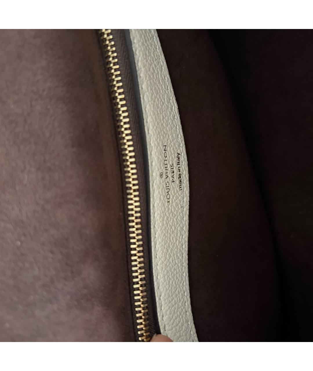 LOUIS VUITTON Бежевая кожаная сумка через плечо, фото 5