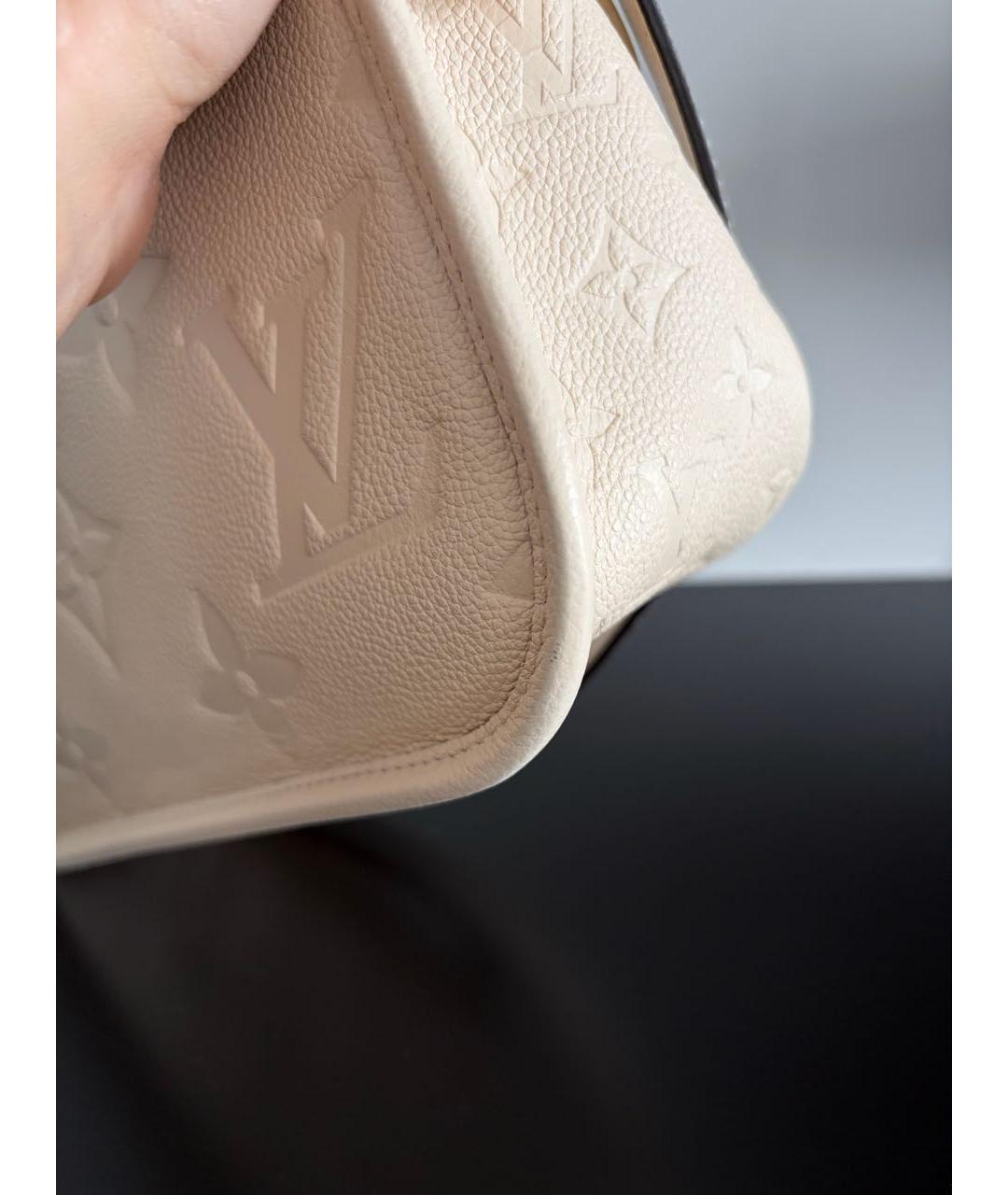 LOUIS VUITTON Бежевая кожаная сумка через плечо, фото 8