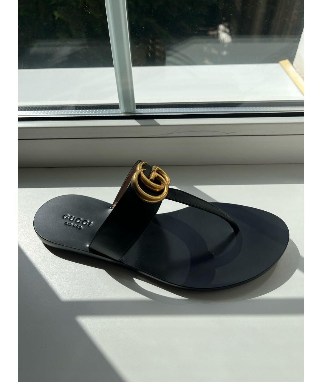 GUCCI Черные кожаные сандалии, фото 8
