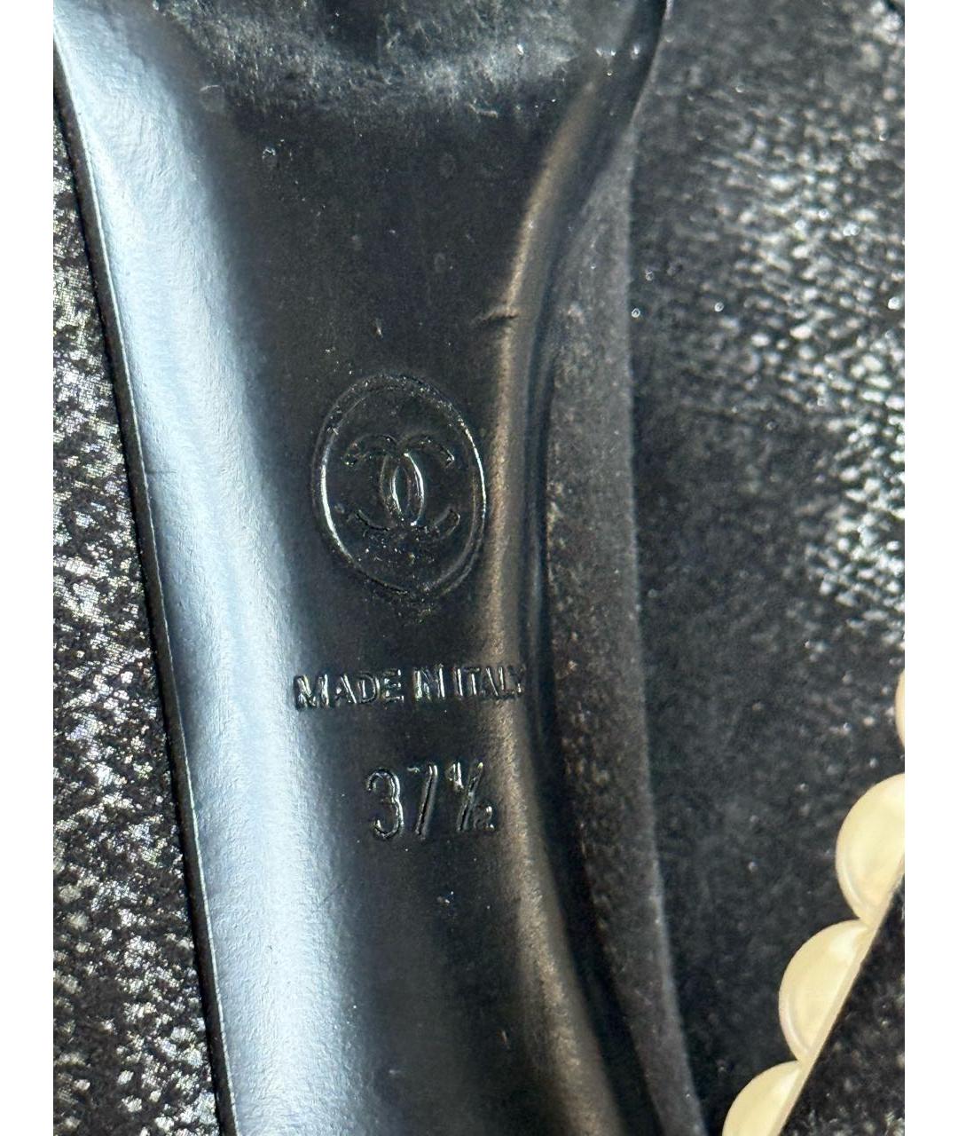 CHANEL Черные бархатные туфли, фото 2