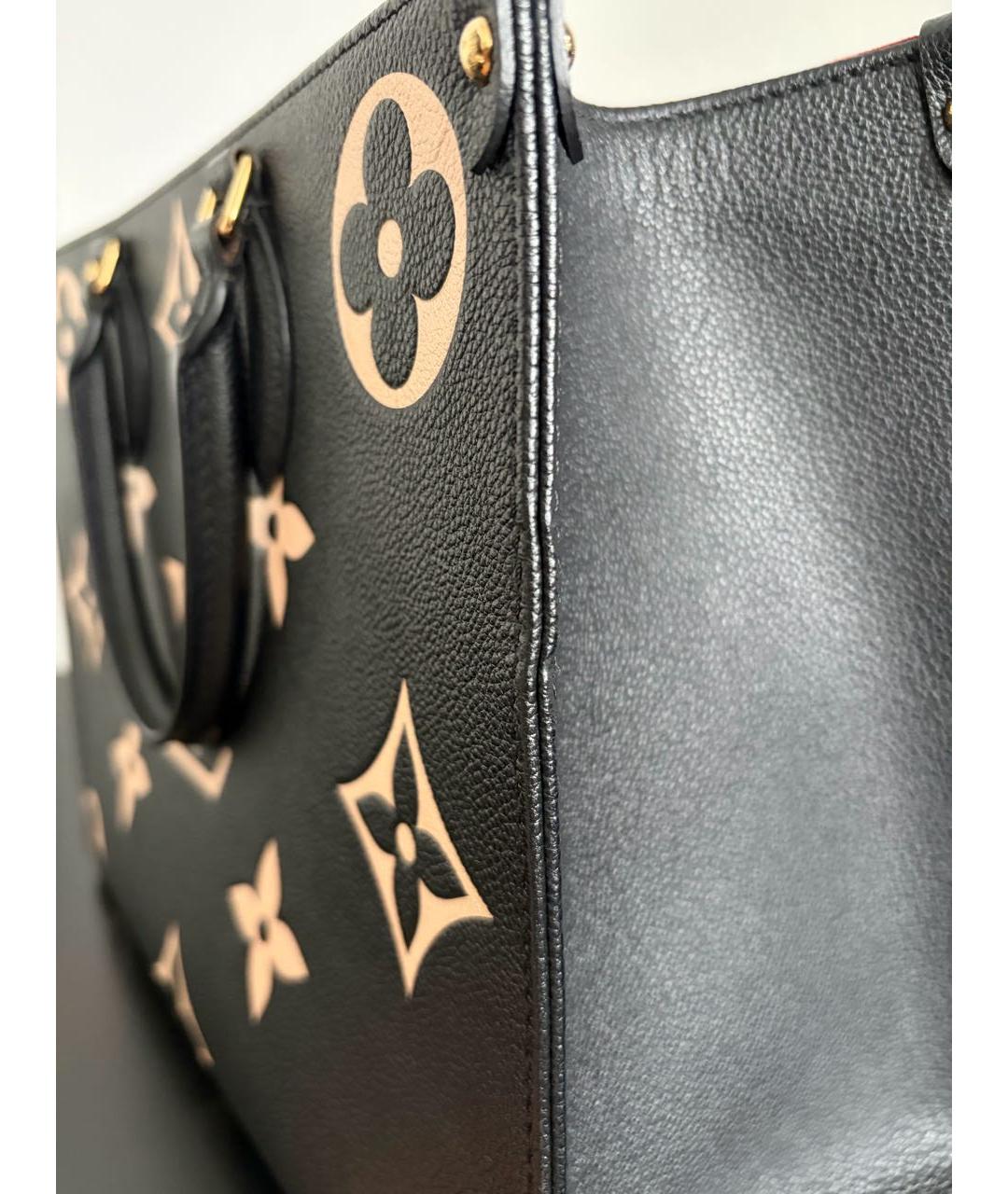 LOUIS VUITTON Черная кожаная сумка тоут, фото 7
