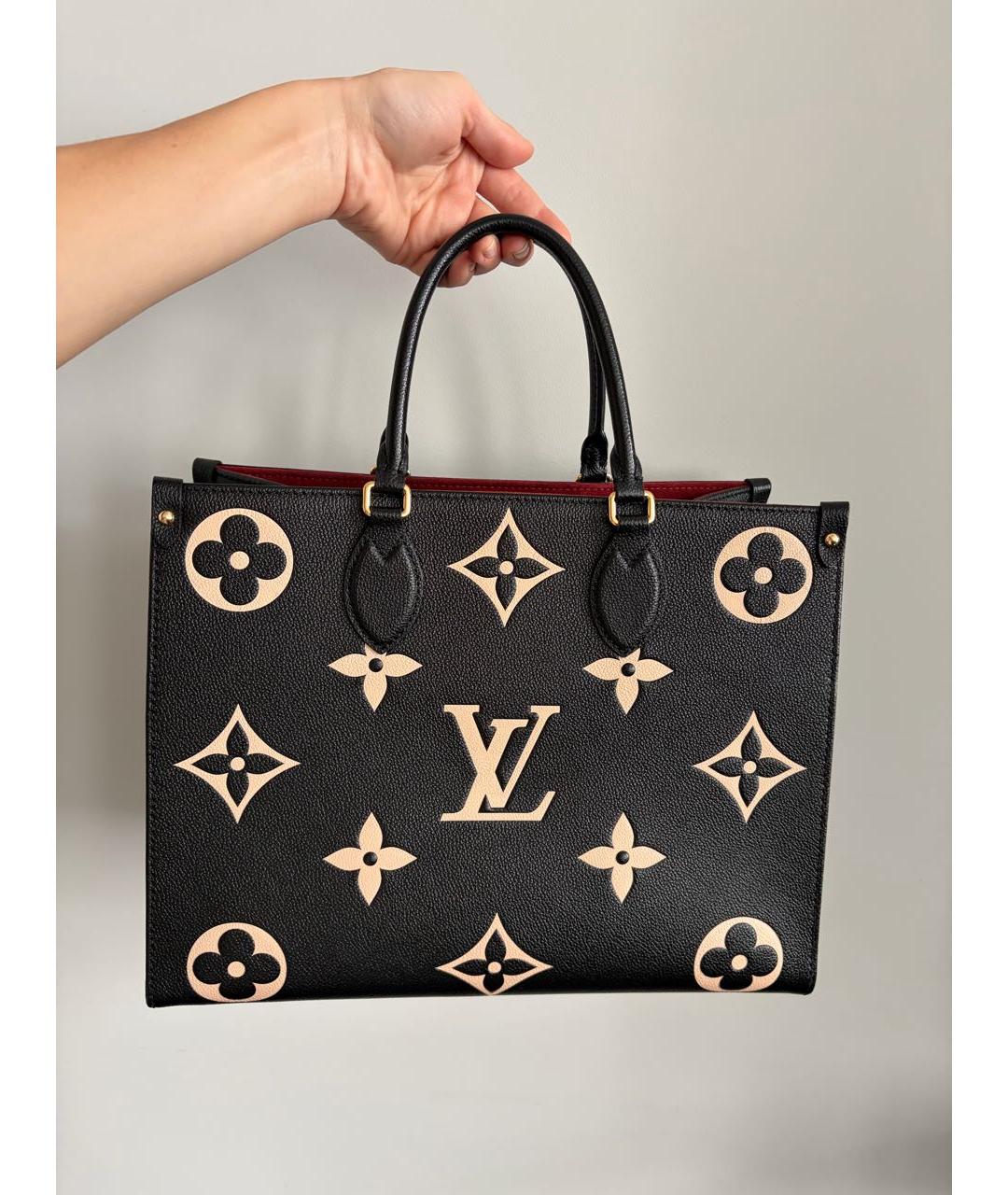 LOUIS VUITTON Черная кожаная сумка тоут, фото 2
