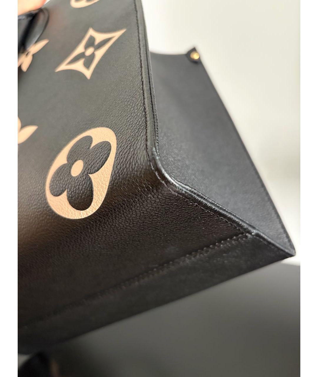 LOUIS VUITTON Черная кожаная сумка тоут, фото 6