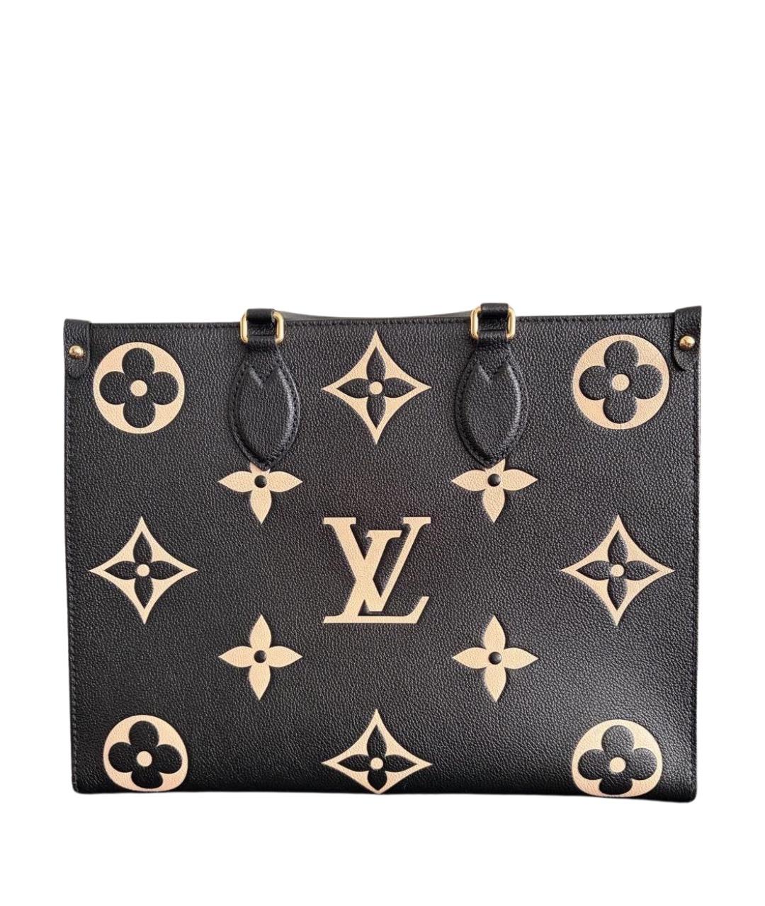 LOUIS VUITTON Черная кожаная сумка тоут, фото 1