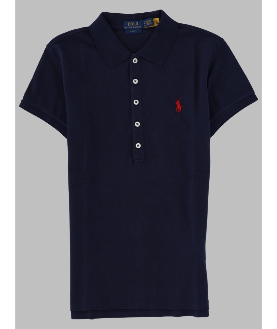 POLO RALPH LAUREN Темно-синяя хлопковая футболка, фото 3