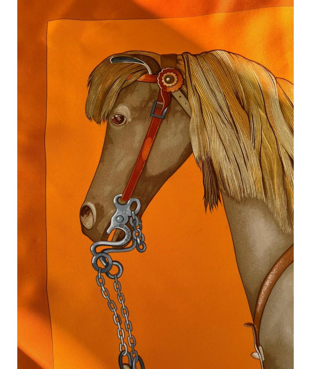 HERMES Оранжевый платок, фото 4