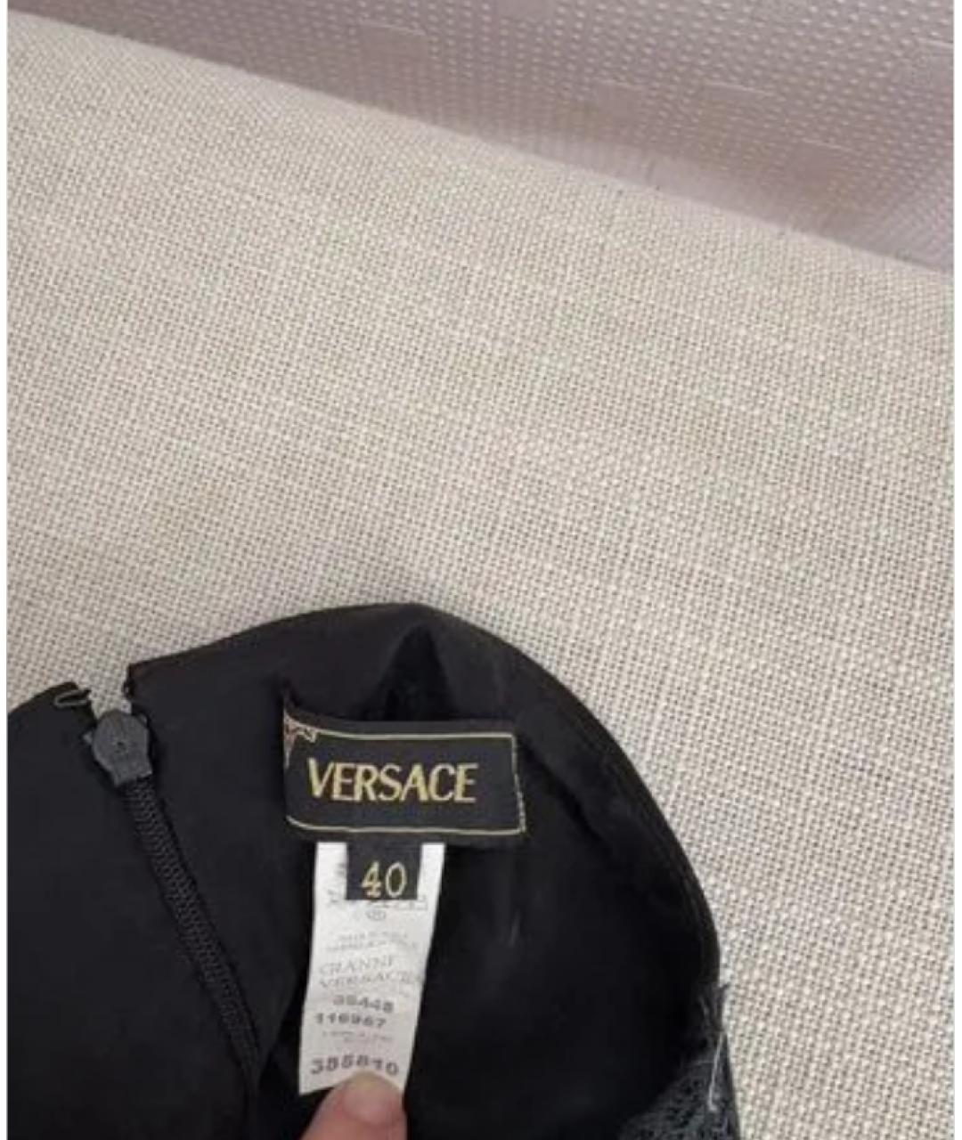 VERSACE Черная юбка миди, фото 3