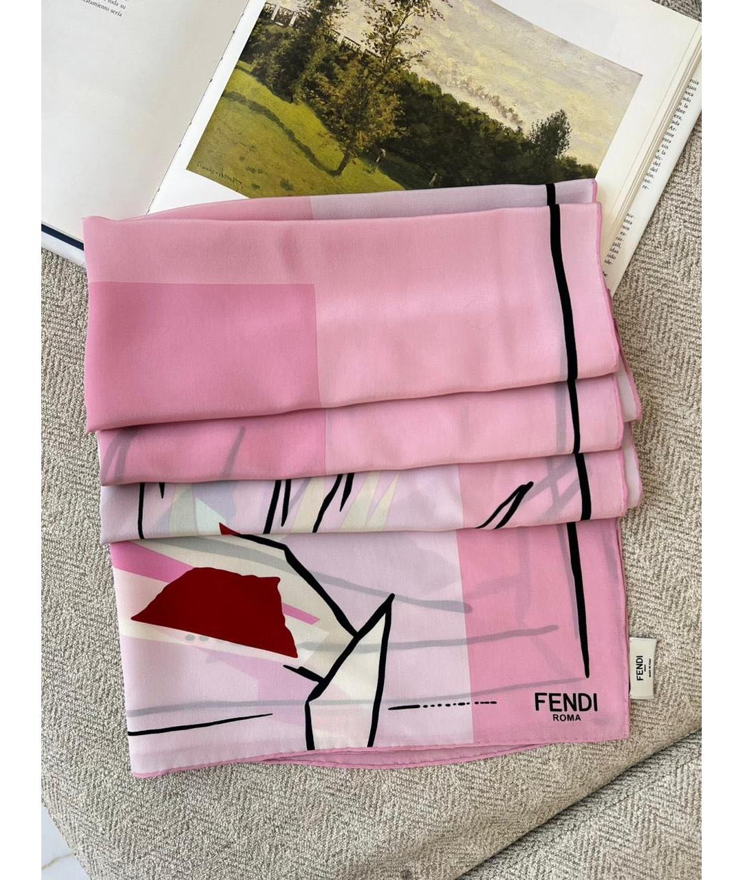 FENDI Розовый платок, фото 8