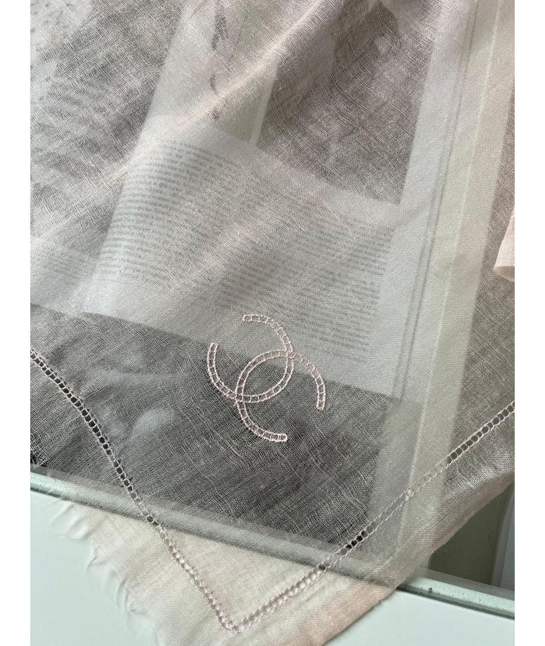 CHANEL Розовый шарф, фото 4