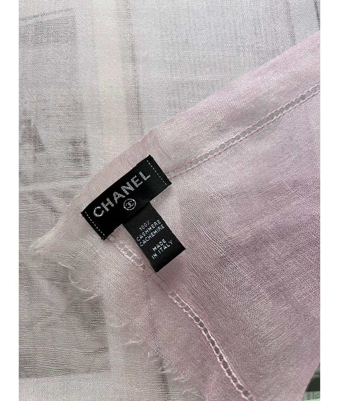 CHANEL Розовый шарф, фото 5