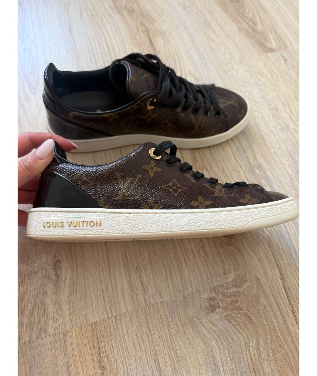 LOUIS VUITTON Коричневые кожаные кеды, фото 5