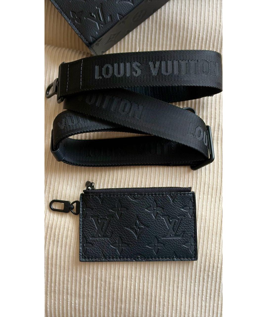LOUIS VUITTON Черная кожаная сумка на плечо, фото 6