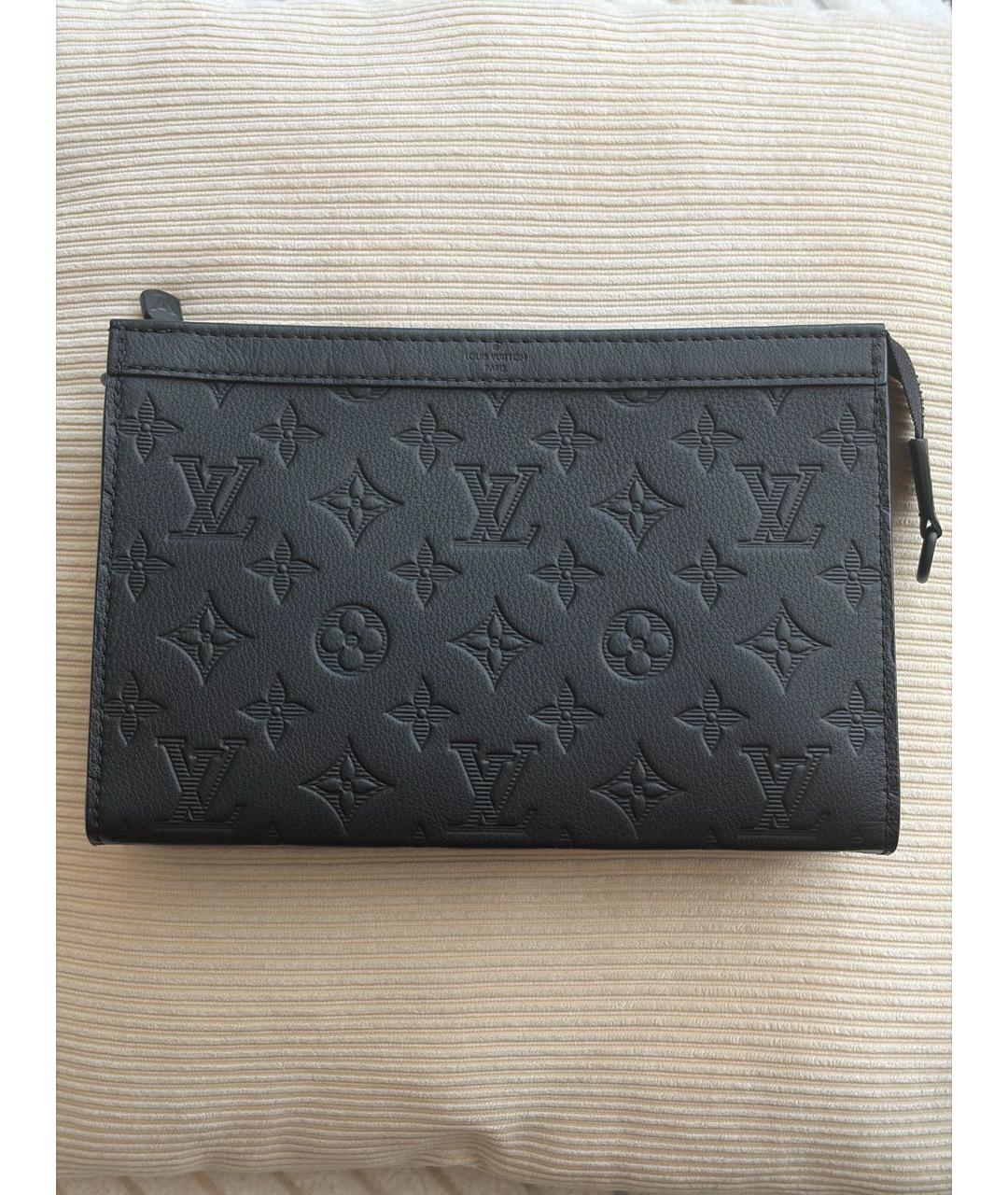 LOUIS VUITTON Черная кожаная сумка на плечо, фото 9