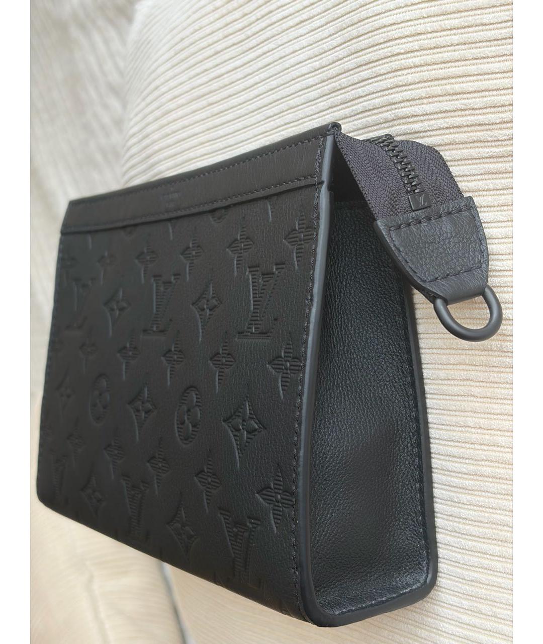 LOUIS VUITTON Черная кожаная сумка на плечо, фото 2