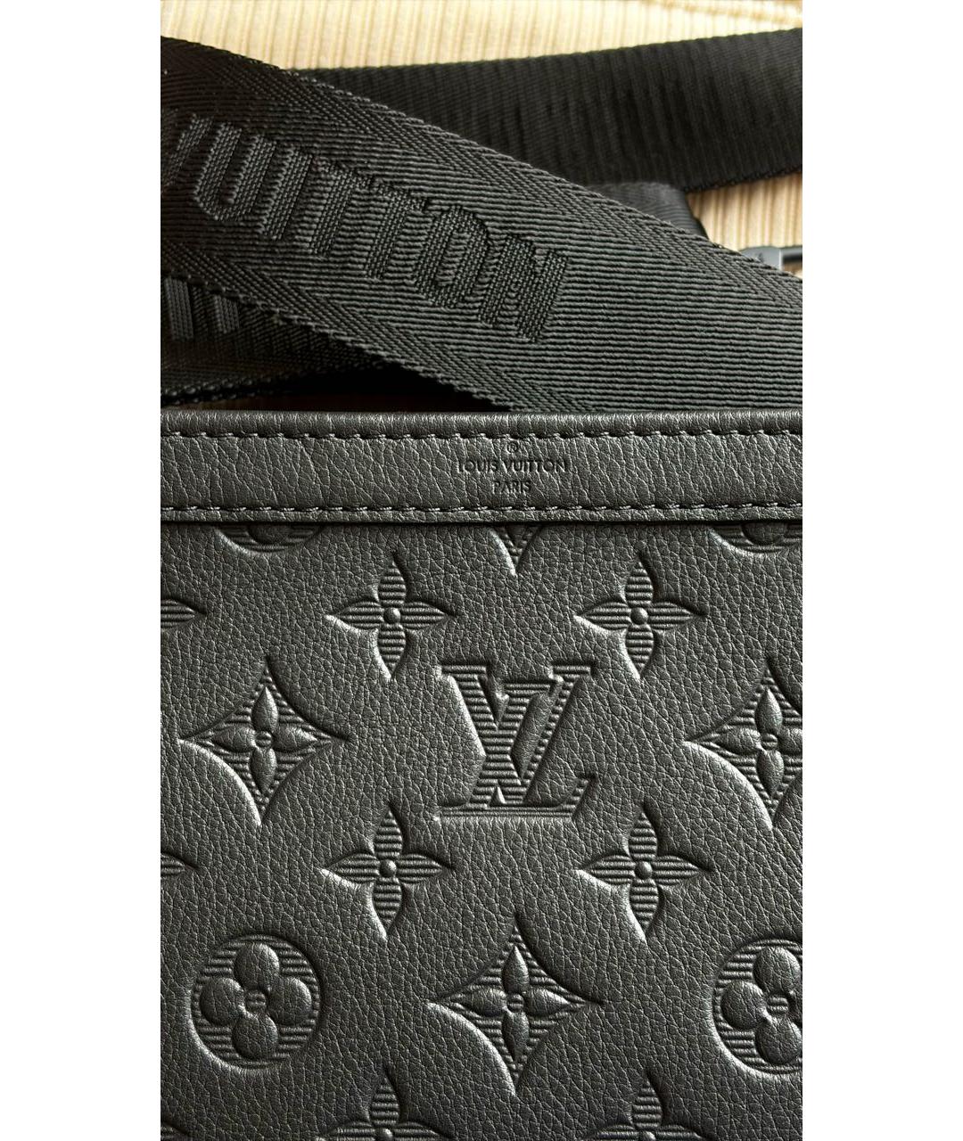 LOUIS VUITTON Черная кожаная сумка на плечо, фото 7