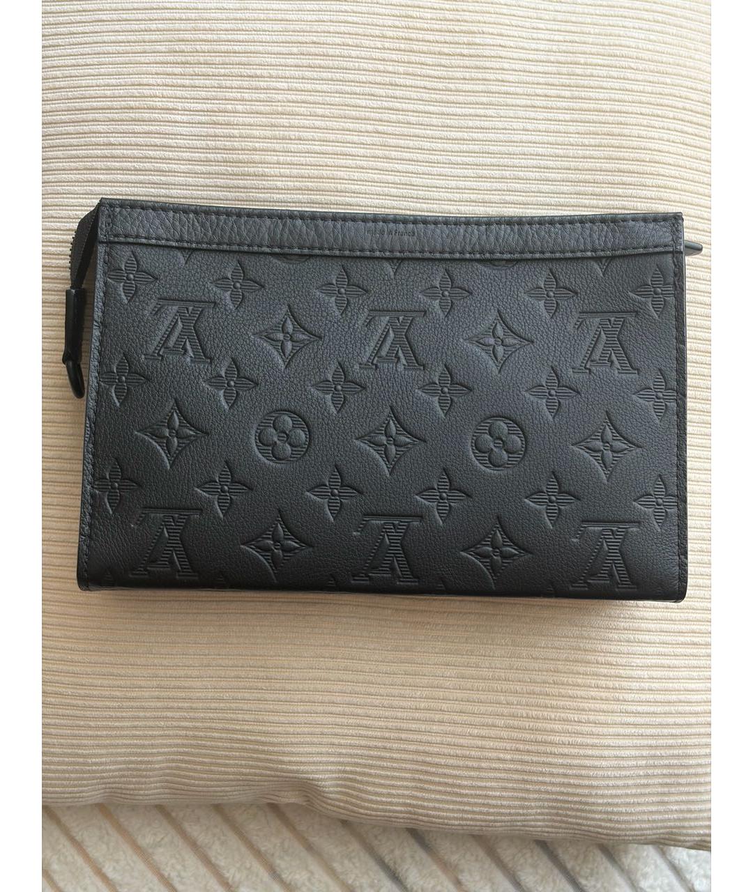 LOUIS VUITTON Черная кожаная сумка на плечо, фото 3