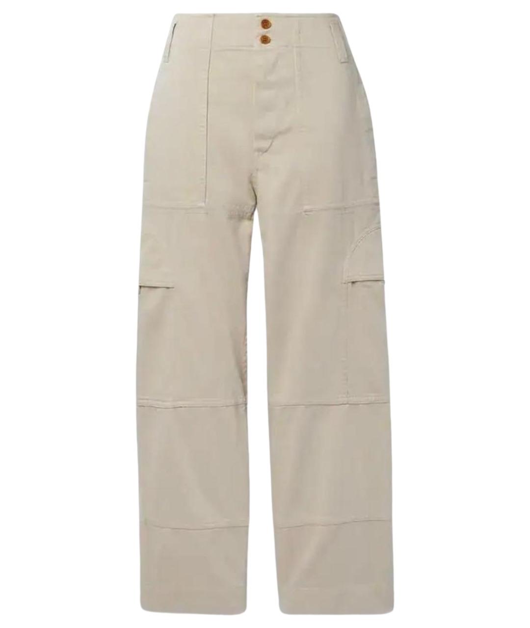 ISABEL MARANT ETOILE Бежевые хлопковые прямые брюки, фото 1