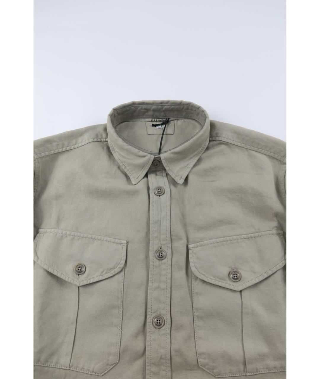 CP COMPANY Серая льняная кэжуал рубашка, фото 5