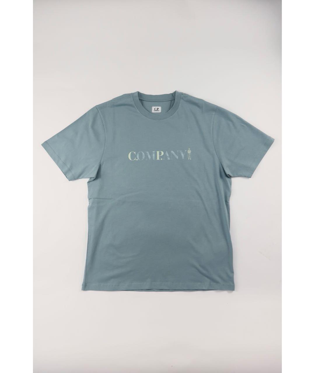 CP COMPANY Бирюзовая хлопковая футболка, фото 1