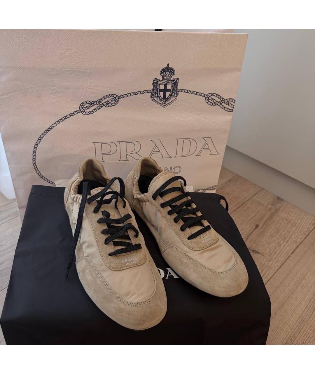 PRADA Бежевые кеды, фото 2