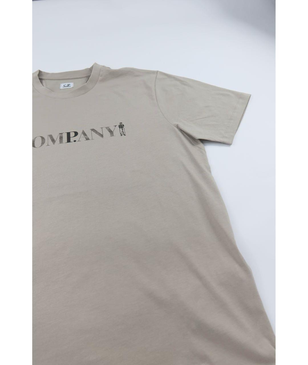 CP COMPANY Бежевая хлопковая футболка, фото 2